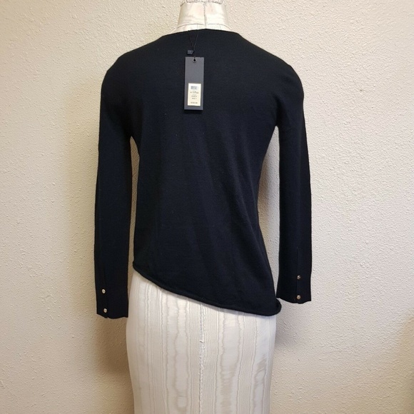 Rachel Zoe 100 % cashmere V neck Black Sweater - Picture 2 of 4